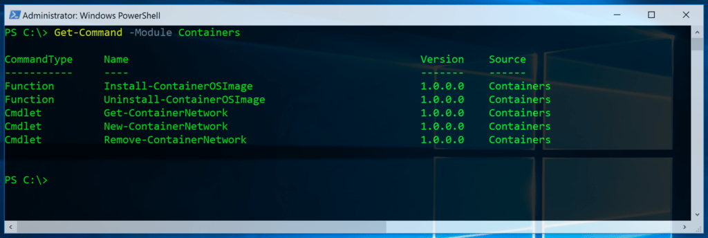 Container Network PowerShell